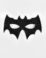 Svart glittrig batmanmask.